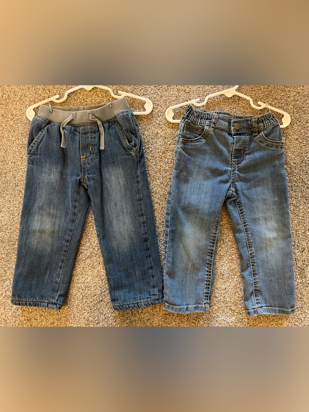 Gymboree & Carter’s Baby Blue Denim Jeans Pair with Elastic Waistbands
